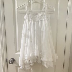 Luna Luna Collection Floral Applique Tulle Dress Stars Dots Girls Size 4-5 FLAWS